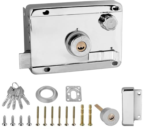 Door Lock External Door Lock Night Latch Push Sliding Gate Lock High Security for Your Home or Workplace with 5 Keys(Open Left)