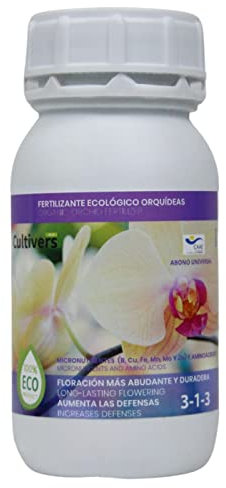 CULTIVERS Organischer Orchideendünger 250 ml. Flüssigdünger Gesundes Wachstum, erhöhte Blüte und intensiviert die Farbe mit Makronährstoffen und Mikronährstoffen