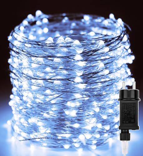 Luci di Natale 50M 500 LED, Catena Luminosa Filo di Rame Bianco, Impermeabile Luci Albero di Natale da Esterno Interno Natalizie Decorazioni per Halloween,Festa,Casa, Nozze,Giardino,Matrimonio,Balcone
