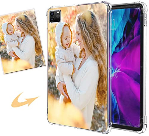 CXKJ Durchsichtig Personalisierte Schutzhülle für iPad Pro 11 2020,mit Eigenem Foto Bild Text Individuelle Schutzhülle,Soft Silikon Handyhülle Ultra-dünne Stoßfestigkeit Case