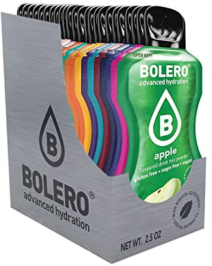 Bolero Drink 48 Bustine 3 grammi mix 3 gr Gusti Diversi Assortimento alla Frutta Preparato Polvere Solubile Per Bevanda Fresca in Acqua Prodotto, 144 grammi dolcificato stevia, 1.0 unità