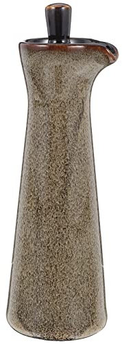 Housoutil Bouteille De Condiments Céramique Pour Sauce Soja Pot à Huile Ustensiles De Cuisine Couvercle Anti-poussière Lavable Au Lave-vaisselle