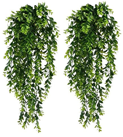 TRUSTTWO 2Pcs Artificial Trailing Plants Fake Hanging Plants Faux Foliage Greenery Plant For Garden Hanging Pot Basket Decor The New