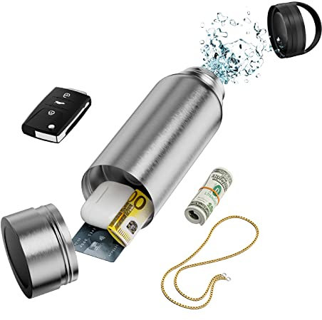 Diversion Wasserflasche aus Edelstahl mit Verstecktem Platz für Diskreter Köder, für Reisen oder zu Hause, Unten Abschraubbar, um Ihre Wertsachen Aufzubewahren, Isoliert Auslaufsicher 1.18L