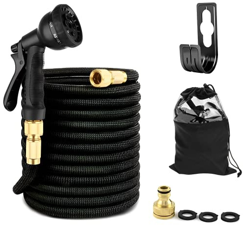 Tubo Flessibile per Acqua da Giardino Espandibile 22.5m con Pistola a Spruzzo d'Acqua a 8 modalità, Flessibile per Impieghi Gravosi per Autolavaggio, Patio e Animali Domestici. Include Custodia