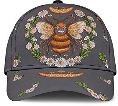 Trucker Kappe Hummel-Honigbienen-Blumenmiete, Weißes Gänseblümchen, Einzigartige Geschenkidee, Grau Unisex Baseball Kappen Reine Farbe Vintage Baseballkappe Für Outdoor Kletter