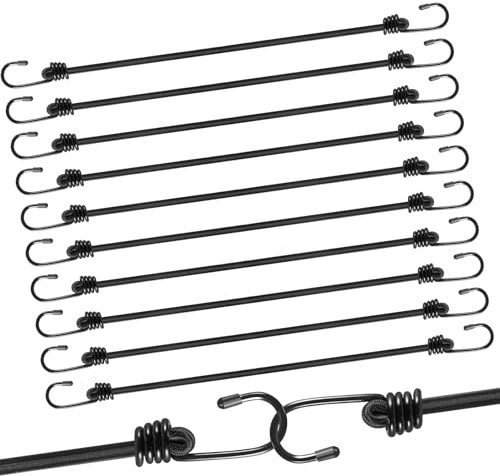 moinkerin Spanngummi mit Haken,12 Stücke 60CM Expander Widerstandsfähig Spanngummi für die Sicherung von Gepäck, Gepäckträgern, Camps, Motorrädern, Planen