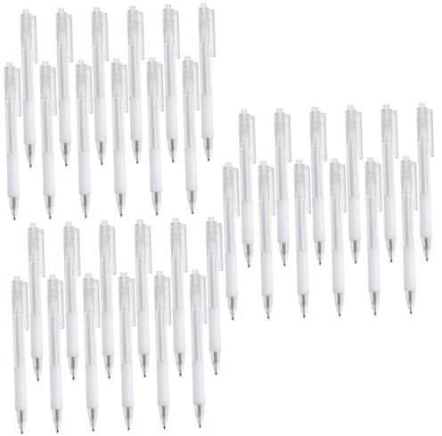 NUOBESTY 36 Stk Gelstift Drücken Kinder Stationär Gepresster Gelstift Schwarze Tintenstifte Klick-gelschreiber 0,5 Mm Gelstifte Schulsachen Füller Weiß Plastik