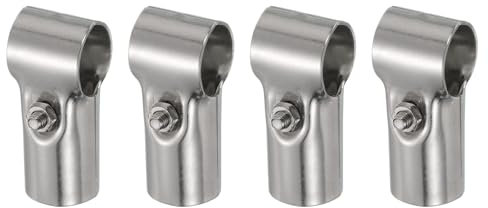 QUARKZMAN T Tubo Collare Connettore 4pcs Strutturale Connettore Catena Collegamento Recinzione Morsetto Acciaio Inox Angolo Raccordo Fine Rails Pinza, Regolazione OD 1 pollice (25 mm)