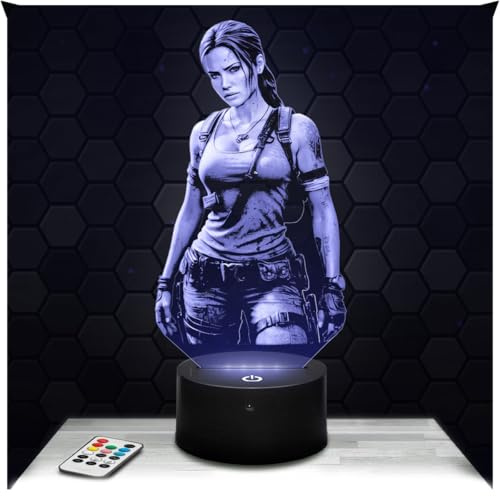 Lampephoto.fr - Lampada 3D Tomb Raider Lara Croft Decorazione Camera Ragazzo Gaming Videogiochi Idea Regalo Luce Notturna Deco, Idea Regalo Originale, Gadget TOP
