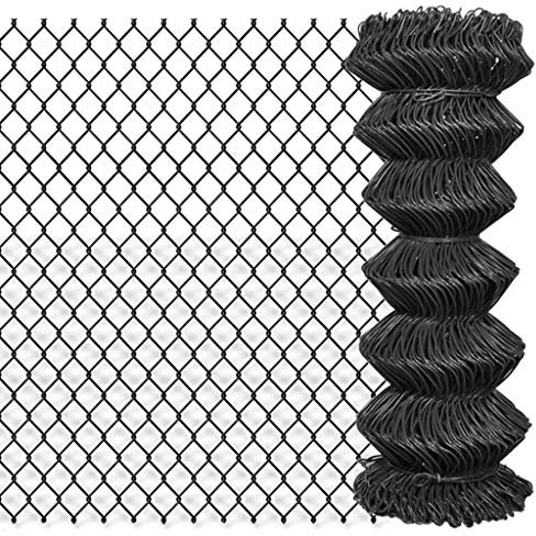 Lechnical Chain Link Fence Steel 25x1 m Grey,Chain Link Fence,Garden Fencing,Chain Link Fencing,Garden Fencing Barrier-142429