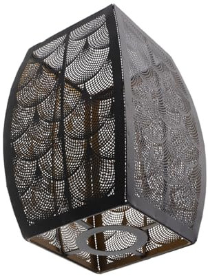 TOGEVAL Vintage Iron Chandelier Shade Grey Ceiling Lampshade Bulb Guard Handmade Lampshade Frame