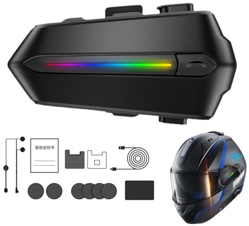 Auriculares para Moto - Auriculares inalámbricos para Casco con Carga rápida | Auriculares Inteligentes Impermeables IPX6 para Ciclismo | Accesorios de Exterior con Estilo para Ciclistas