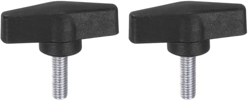 QUARKZMAN 2 Stück Rändelschrauben mit T Flügelknöpfe M8 x 25mm Kunststoff T-Kopf Kohlenstoffstahl 55mm Gewindebolzen Klemmschraube Flügelschraube Haltegriffe Klemmknopf für Maschine