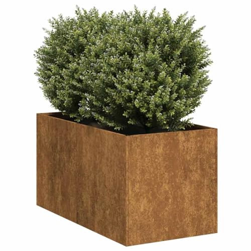 LAPOOH Pflanzkübel Rostig 40x80x40 cm Wetterfester Stahl, Blumentopf Gross, Blumenkasten Balkon, übertopf, Pflanzkasten, Flowerpot, Kräuterbeet Für Die Küche, Vertikalbeet - 860737
