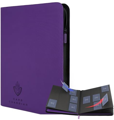 Card Guardian Álbum de cartas coleccionables premium con cremallera – 360 ranuras para tarjetas – 9 bolsillos TCG carpeta para cartas coleccionables MTG, Yu-Gi-Oh!, One Piece & Tarjetas deportivas