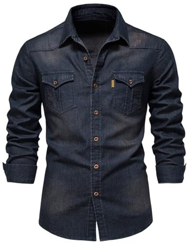 Giacchetto Jeans Uomo, Giacca Uomo Estiva, Uomini vestibilità Ampia Vintage Giacca di Jeans Classico Cappotto Western Trucker Jeans Giubbino Jeans Giacca in Denim Denim Jacket