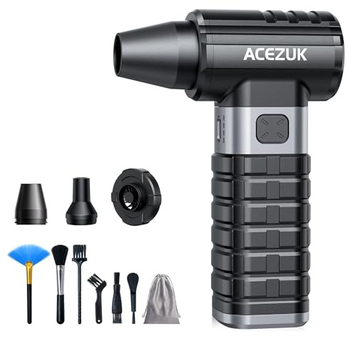 ACEZUK Souffleur Air Comprimé 200000TR/Min, Dépoussiérant Puissant Électrique avec 10500mAh Batterie, Souffleur PC à 4 Vitesses, Bombe Air Sec pour Voiture, Kit de Nettoyage de Clavier d'Aspirateur