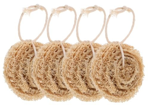 VALICLUD 4piezas Estropajo Lufa Natural para Cocina Esponja Exfoliante Ligera y Resistente Limpieza Eficaz y Secado Fácil para Lavado De Platos y Uso Doméstico