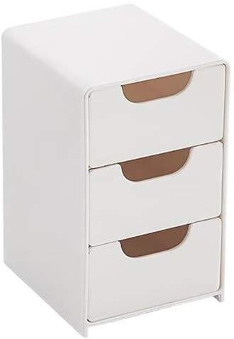 Portagioie con cassetto, organizer da tavolo multifunzionale, scatola portaoggetti a 3 strati, 13 x 8 x 9 cm, design salvaspazio, porta cancelleria per cosmetici, camera da letto