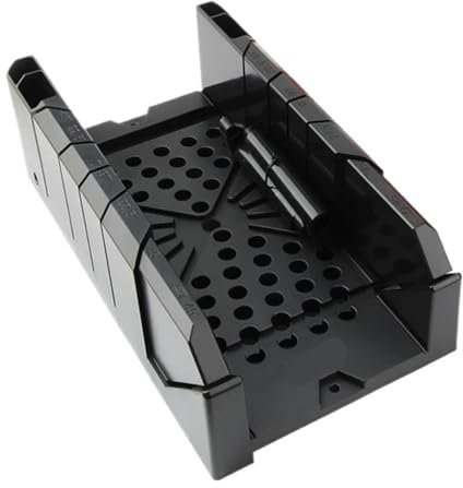 XIUsheUA 12 Zoll 1 Stück Klemm-Gehrungslade Holzbearbeitung Säge Cutter Werkzeuge Sägekasten mit einem verstellbaren Hebel Bar Rot oder Schwarz für Holz, Kunststoff(Black)