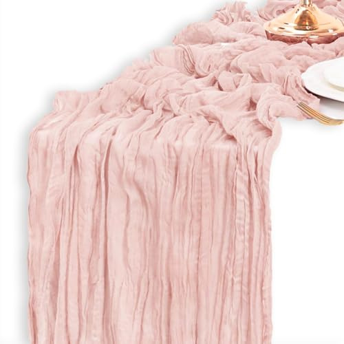 fKiZanthene Pink Table Runner, 90 x 180 cm Tablecloth with Wrinkle Texture, Table Runners for Weddings, Birthday Parties, Dining Table