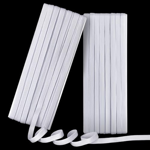 Hanqing 2Pcs 10m x 8mm Elastic for Sewing, Cord Flat Elastic Band for Sewing DIY, Clothing, Skirt, Trouser Waistband, Haberdashery