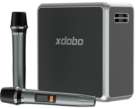xdobo King Max Haut-parleur Bluetooth karaoké avec 2 microphones sans fil, 140 W RMS, étanche IPX5, haut-parleur de fête portable, Type-C, plus de 12 heures de lecture
