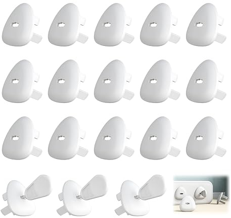 18 Pack Baby Plug Socket Covers UK, Three-Hole Socket Covers for Child Safety in Home and Nursery, UK Plug Socket Covers to Prevent Electric Shock, Reusable Baby Safety Outlet Plug Protectors