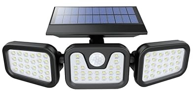 LUXULA 2 Stück LED Solar Außenlampe Bewegungsmelder, 4000K, 3m Kabel IP54 | mit Bewegungsmelder, 3m Kabel für Solarpanel, 4000K Neutralweiß, IP54 wasserdicht, für Garten, Terrasse und Outdoor