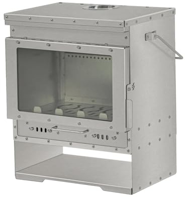HYRTEFBN Stainless Steel Smokeless Fireplace Secondary Burning Wood Stove Large Glass Window Camping Tent Stove Firewood Heater Brazier