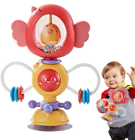 Jouet Hochet – Jouet Sensoriel pour Nouveau-né, Ventouse, Centre D'activités De Développement | Bébé Infantile 6 Mois Et Chaise Haute Poussette Douche Salle De Sport Jouer pour Filles Garçons AP