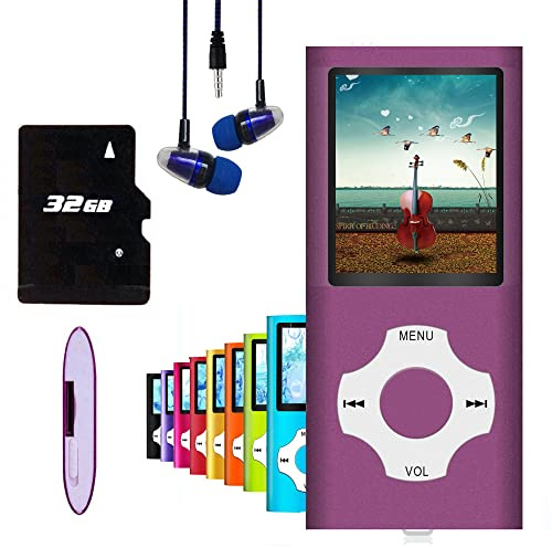 Hotechs MP3-Player/MP4-Player, MP3-Player mit 32 GB Speicherkarte, schlankes Design, digitales LCD-Display, 4,6 cm (1,8 Zoll) Display, FM-Radio
