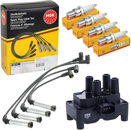 NGK Zündleitungskabel+Spule+Kerzen | 6317 + 48026 + 4559 Kompatibel mit Fiesta V (jh_, Jd_),ka (rb_),street KA (RL2)