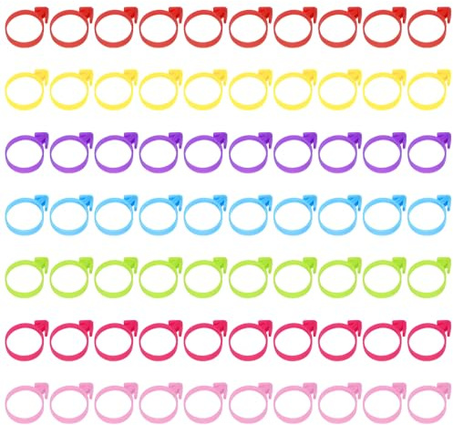 TRKETK 70 Piezas Pastelería Bolsa Lazos Anillo de Sellado Para Manga Multicolor Pastelera Banda Elástica Reutilizables Silicona Decoración Tuberías Bolsa Clips para Magdalenas Galletas Hornear