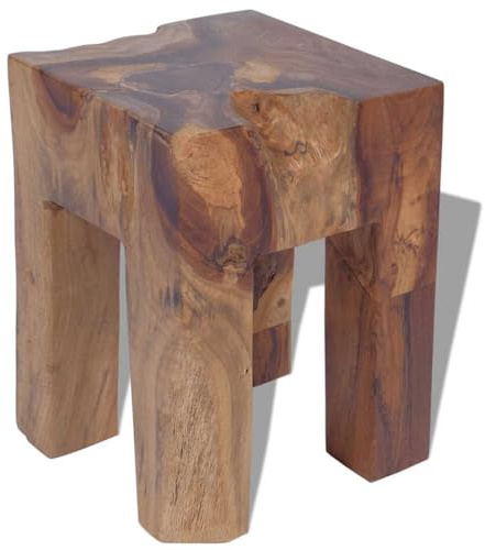 vidaXL Teak Massivholz Hocker Sitzhocker Fußhocker Beistelltisch 30x30x40cm Holz