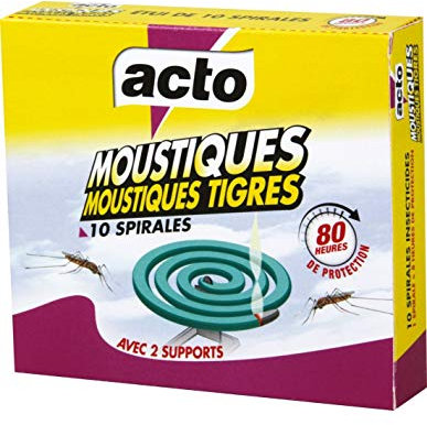 ACTO | Spirales MOUSTIQUES, MOUSTIQUES Tigres | 60 Heures DECOMBUSTION | SPI1