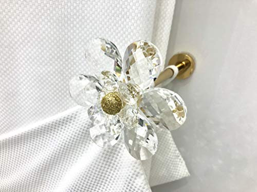 Fermatenda reggitenda swarovski fermatenda da muro gancio tenda ganci parete gancio per tende fermatende a muro raccogli tenda reggi tenda ambrasse per tende embrasse R192 (ORO LUCIDO, 12)