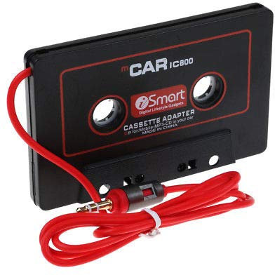 Car Audio Aux cassette Adapter Black, 3.5 MM Auxillary Cable Tape Adapter