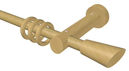 Flairdeco Gardinenstange 20 mm Ø, 1-läufig, Typ Konus, Holz, Buche lackiert, 200 cm