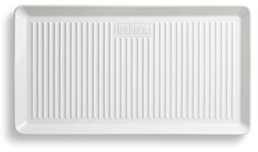 Weber Bandeja de servicio de porcelana, 40 x 22 cm, de porcelana extremadamente resistente, perfecta para uso en exteriores, fondo extra reforzado, apta para lavavajillas - Blanco (17884)