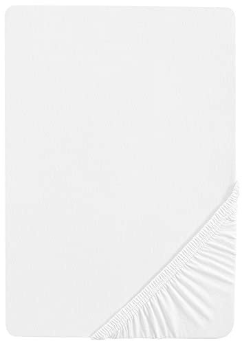 roba Drap Housse Bébé safe asleep® pour Lit 60 x 120 cm à 70 x 140 cm - Jersey Extensible - 100% Coton Bio - Certifié OEKO-TEX® et GOTS - Blanc