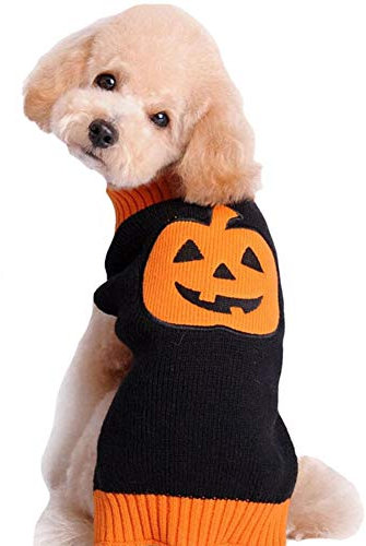 TENGZHI Winter-Hundepullover für kleine Katzen, Welpenpullover für Haustiere, Hunde, Stricktuch, Häkeltuch, Halloween, Hunde-Trikot, hässlicher Pullover für den Urlaub