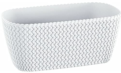 Macetero Grande de Ratán Blanco de 40 cm, Maceta, Macetas Grandes