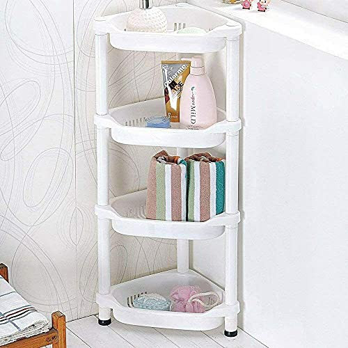 Costello® 4 TIER SHOWER CADDY CORNER RUST PROOF WHITE SHELF KITCHEN BATHROOM STORAGE UNIT FRUIT VEGETABLE