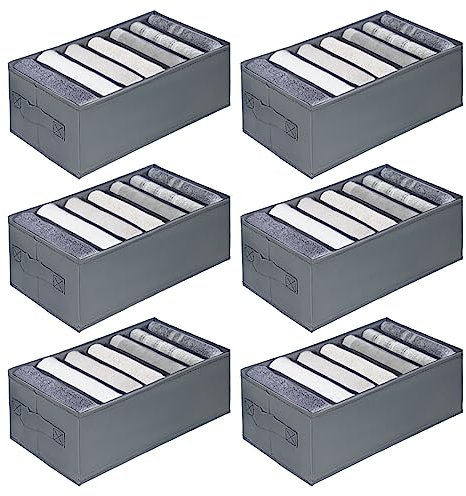 kiximay 6 er Set Schubladen Organizer Schrank Kleiderschrank Aufbewahrungsbox - Wickeltisch Schubladen Ordnungssystem für Garderobe Schlafzimmer für Kleidung, Kinderkleidung, Socken, Unterwäsche