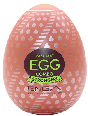 Tenga Combo Stronger Masturbatore a forma di uovo Marrone 7 cm