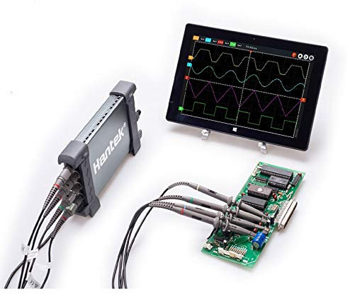 QDTimes USB Oscilloscope Hantek 6074BC/6104BC/6204BC/6254BC USB Digital Oscilloscope kit 70MHz 100MHz 200MHz 250MHz 4CH channels 1GSa/s PC Oscilloscope(Hantek6204BC)