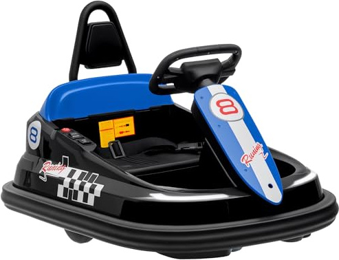 HOMCOM Kids Bumper Car 360° Rotation Spin Waltzer Car 6V Electric Ride On Car with Bumper Protector, 2 Speeds, Music, Lights for 18-48 Months - Black