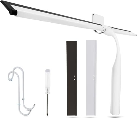 Wunset 40 cm White Shower Squeegee, Large Window Squeegee - 6 Pieces Set Including 2 Replacement Silicone Lips, Squeegee Shower Cleaner for Shower Doors and Various Smooth Surfaces (40 cm, White)